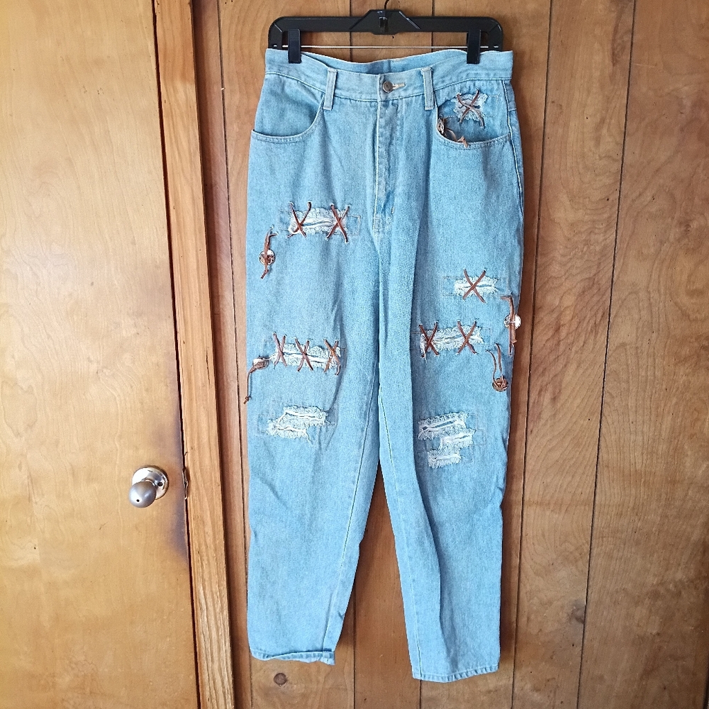 Vintage Zana Di Distressed Western Jeans Size 11/12  Cowboy Rodeo Denim